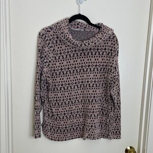 Croft & Barrow Pink and Black Cowl Neck Sweater